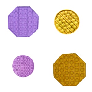 Set x 4 jucarii antistres din silicon POP IT - hexagon si cerc - K KATHODE