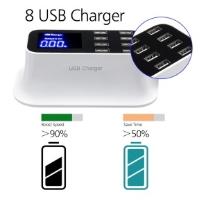 Statie de incarcare, USB 3.0 Fast Charger 8 Porturi USB, afisaj digital, 8A 5.2V, K KATHODE - Img 2