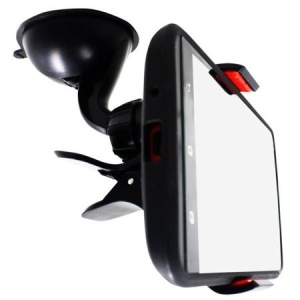 Suport auto telefon universal tip cleste + distribuitor priza bricheta, 2 prize auto cu led KATHODE - Img 2