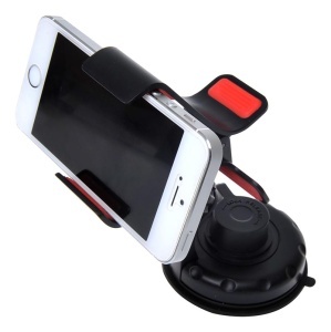 Suport Auto Universal cu Ventuza prindere Parbriz si Suprafete Lucioase, cu Protectii din Silicon pentru Telefon, GPS, Negru - Img 3