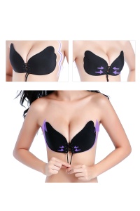 Sutien Nu Bra, Sutien Push Up cu Snur, Sutien Ridicarea Sanilor cu Silicon, Culoare Negru, Producator Lalabra, Marime 75B - Img 3