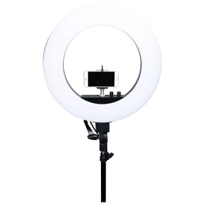 Trepied Lampa LED Circulara Profesional Make-up, Sedinta Foto, Lumina Calda/Rece, 28W, 35cm, Photo Studio, Selfie Telefon, Ring Light - Img 2
