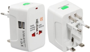 Adaptor Incarcator priza universal EU\UK\SUA cu 2 porturi USB KATHODE - Img 2