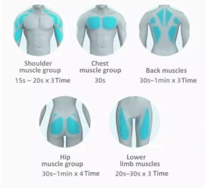 Aparat de masaj Gun cu 4 capete pentru dureri musculare si reumatism Viteze 6 trepte, Gri - Img 5