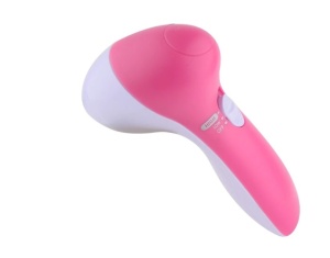 Aparat electric pentru exfoliere si masaj facial, 5 perii incluse si functie de reglare a vitezei, 13x7cm, Roz, viMAG ® - Img 4
