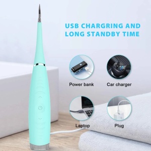 Aparat pentru detartraj si curatarea dintilor, 5 viteze, incarcare USB, indicator led, rezistent la apa, albastru K KATHODE - Img 8