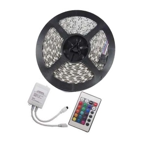 Banda LED, RGB, 72W Exterior 60 led-uri/m 5 metri cu Telecomanda si Alimentare, Dalimag - Img 3