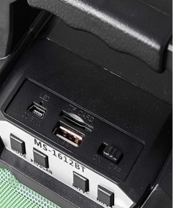 Boxa Activa Portabila Bluetooth, SIKS®, MS-1612BT, USB, TF/SD Card, Aux In, Lumini, Albastru - Img 5