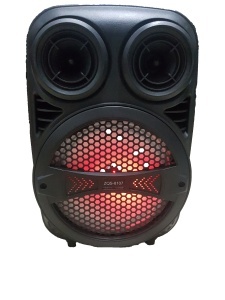 Boxa portabila bluetooth tip troller, difuzor 8 inch cu lumini colorate, cu ecran, 15 W claritate si bass