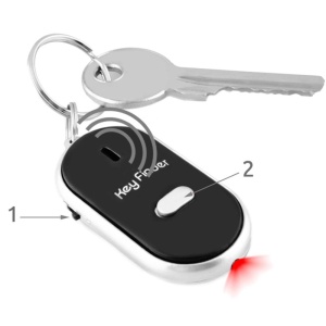 Breloc Anti-Pierdere Chei cu Functie de Localizare si Gasire prin Fluierat si Iluminare LED, Negru/Argintiu - Img 5