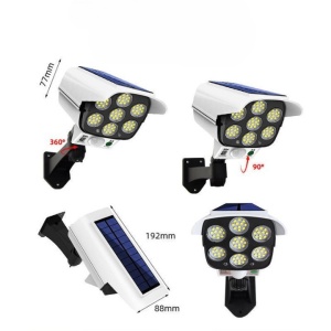 Camera falsa de supraveghere cu 77 de LED-uri, incarcare solara si senzor de miscare, Alb - Img 2