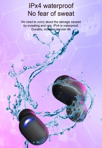 Casti bluetooth wireless 5.3, rezistente la apa, indicator baterie, asistent vocal, cutie reincarcare E10 K KATHODE - Img 7