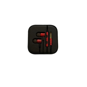 Casti cu fir jack 3.5mm rosu/negru