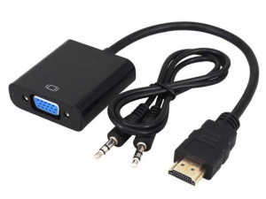 Convertor de la HDMI la VGA, negru, audio, Alien