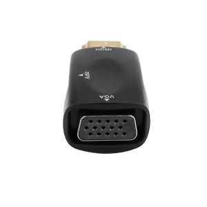 Convertor scurt HDMI la VGA + cablu audio, adaptor digital in analog pt laptop, PC, proiector, receiver TV, Xbox, Playstation 1080p - Img 3