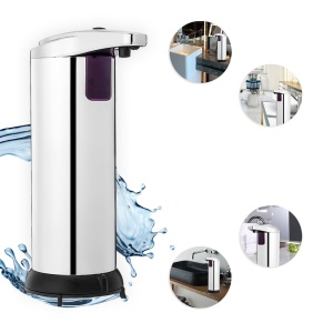 Dozator automat cu senzor de miscare, pentru sapun lichid sau dezinfectant, fara atingere, 280 ml, nu necesita montare, culoare crom - Img 3