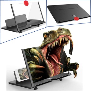Ecran cu suport pliabil pentru marirea imaginii de pe telefonul mobil, Lupa, 10 Inch, Negru, LikeStore - Img 3