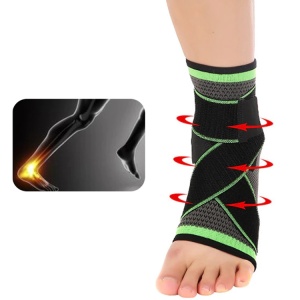 Glezniera elastica ALC™, orteza de protectie pentru glezna cu benzi de fixare elastice 1 bucata negru cu verde Marime XL - Img 5
