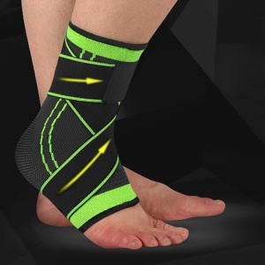 Glezniera elastica Jetitude™, orteza de protectie pentru glezna cu benzi de fixare elastice 1 bucata negru cu verde Marime XL - Img 6