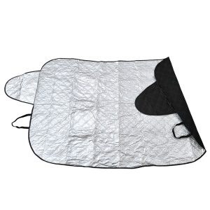 Husa parasolar protectie parbriz iarna-vara 95x140cm din folie aluminiu ce reflecta radiatia UV si strat izolant ce protejeaza de inghet