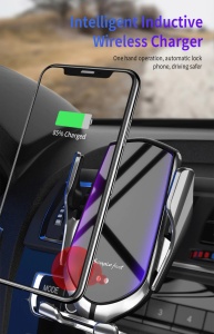 Incarcator Wireless Auto universal, cu Senzor inteligent, suport SMART Fast Charger 10W, clema prindere ventilatie - Img 7