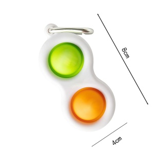 Jucarie antistres, Pop it, tip breloc, 8 cm, verde-portocaliu - Img 5