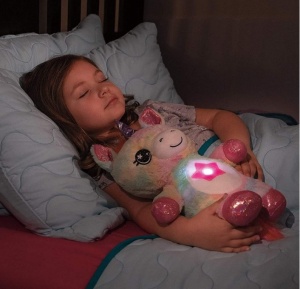 Jucarie de plus cu desene animate - unicorn curcubeu, LaiXiaoBei, lumina de proiectie a visului cerului instelat, multicolor - Img 4