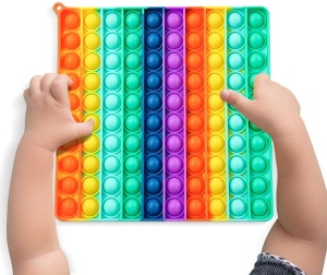 Jucarie senzoriala antistres de dimensiuni mari, 19 x 19 cm, POP IT patrat multicolor K KATHODE - Img 4