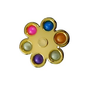 Jucarie senzoriala antistres Fidget Spinner/breloc tip POP IT auriu 6 K KATHODE