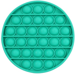 Jucarie senzoriala antistres, Pop It Now, Push Bubble, verde turcoaz, 12.5 x 12.5 x 1.5 cm