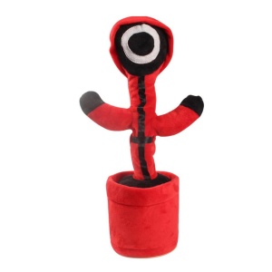 Jucarie Squid Game, Vorbitoare si Dansatoare, Soldatul Cerc, 32 cm, Rosu/Negru, incarcare USB - Img 5
