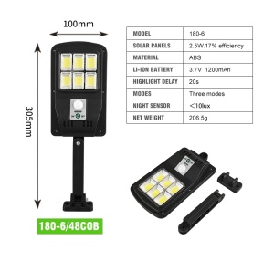 Lampa cu incarcare solara, 48 x LED, 3 moduri de functionare, buton ON/OFF CL180-6 K KATHODE - Img 5