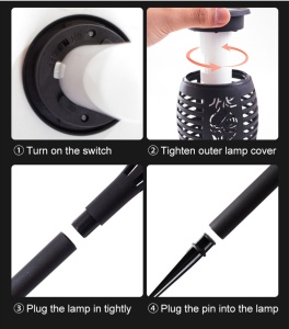 Lampa cu incarcare solara de gradina, tip torta, efect de flacara, buton ON/OFF 18-15 K KATHODE - Img 4