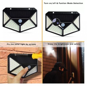 Lampa de perete cu interactiune solara 100 LED-uri