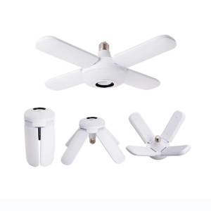 Lampa LED fan blade RGB, fasung E27, boxa incorporata, bluetooth, senzor muzica, telecomanda