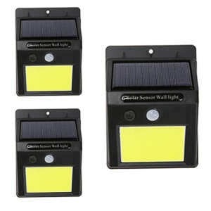 Pachet 3 Lampi Solare GAIA ,Pro48, Puternice De Perete Cu Senzor De Miscare Si Lumina Cu 48 Leduri COB ,Rezistente La Apa,IP65