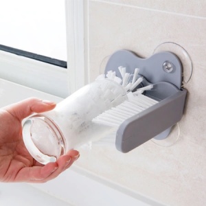 Perie dubla pentru spalat vase, pahare, borcane, interior/exterior, fixare cu ventuza K KATHODE - Img 2