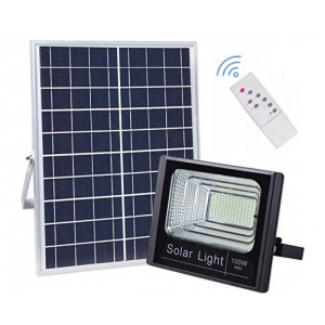 Proiector stradal 100W cu panou solar si telecomanda, Solar Light