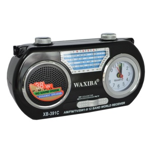 Radio portabil cu ceas Quartz, Waxiba XB-391C, 12 benzi