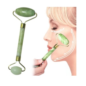 Rola din Jad si Gua Sha, pentru masaj facial si corporal, verde - Img 5