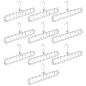 Set 10 organizatoare de umerase pentru haine, rotatie 360°, 2 moduri de folosinta orizontal/vertical, alb K KATHODE