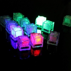 Set 12 cuburi de gheata luminoase cu LED RGB, PROCART, 2.7x2.7 cm - Img 9