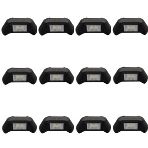 Set 12 lampi cu incarcare solara pentru pereti, scari, garduri, lumina de veghe, alb rece, senzor de lumina, IP65, 2 leduri laterale, buton ON/OFF, negre K KATHODE - Img 4