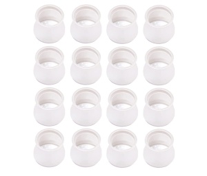 Set 16 protectii de picior mobilier, silicon PVC transparent, antiderapant, 4 cm, alb transparent - Img 2