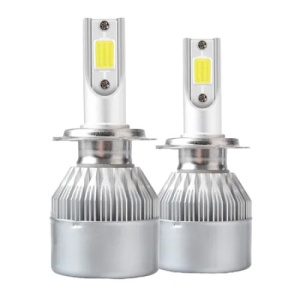 Set 2 becuri LED H7 Tiessa, 6000K, 36w, cu 2 faze de lumina alb-rece, aluminiu