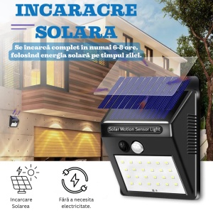 Set 2 Lampi De Perete cu Senzor, 30 LED-uri, IP65, Baterie 1200mAh 3.7V, Material ABS, Negru - Img 3