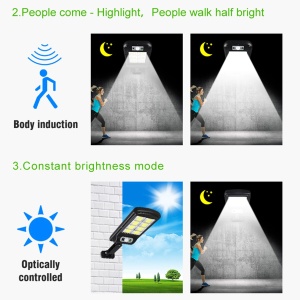Set 2 lampi solare stradale cu panou solar si telecomanda, 160 x LED COB, 3 moduri de functionare, K KATHODE - Img 4