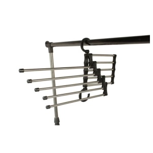Set 2 umerase pliabile Tiessa pentru 10 perechi de pantaloni, 48 x 15 cm, negru