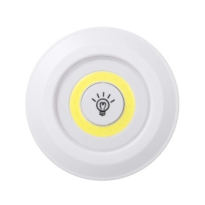Set 3 lampi LED wireless, control prin telecomanda, 2 trepte de lumina, temporizare 30 min, alimentare cu baterii, Alb, YULMI - Img 2
