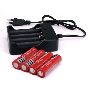 Set 4 acumulatori Li-ion 18650 3800mAh cu incarcator inclus KATHODE - Img 2
